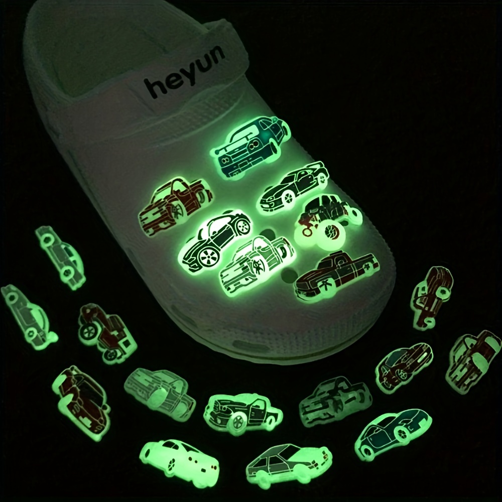 Car Series Glow In The Dark Croc Charms Shoe Decorations - Temu Australia