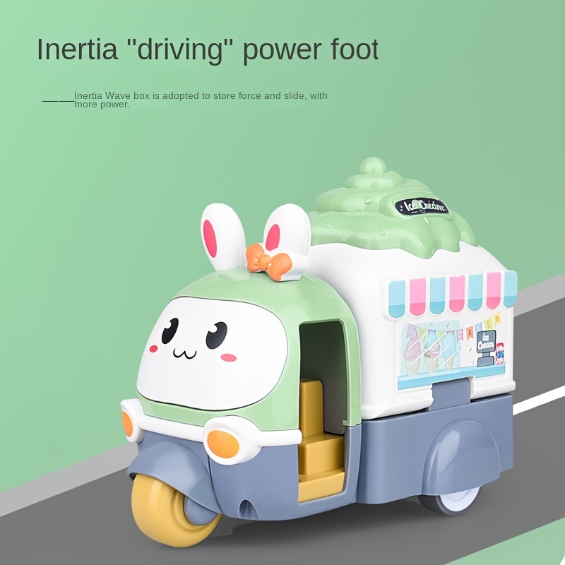 Boy's Inertial Impact Deformation Ejection Ice Cream Car Toy