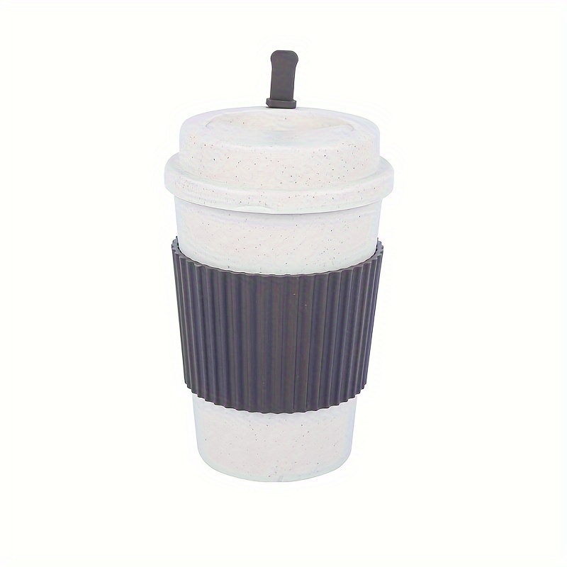 Cute Reusable Travel Cup To Go Coffee Cup Mug With Lid Wheat Stalk