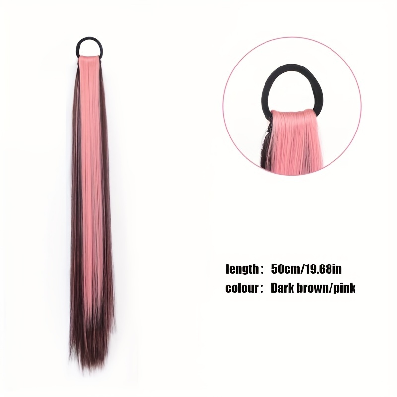 Long Wavy Ponytail Extensions Synthetic Hair Natural Look