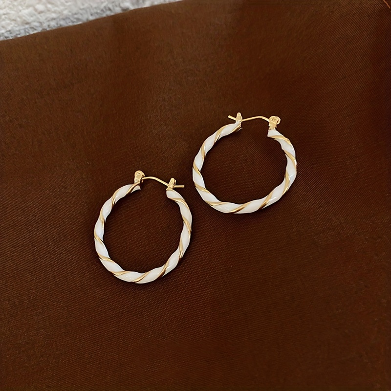 V Shaped Hoop Earrings Alloy Jewelry Simple Leisure Style For