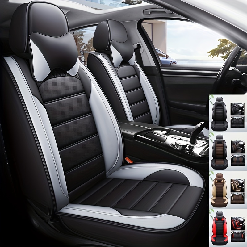 5 Breathable leather Car Seat Cushions Fully Wrapped - Temu
