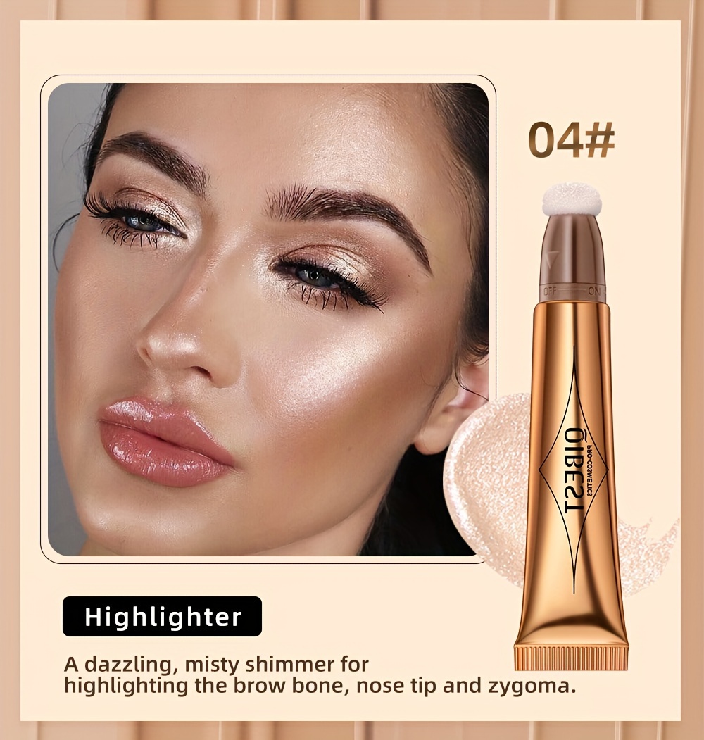 QIBEST Face Blusher Bronzer Highlighter Cream Contouring Pen