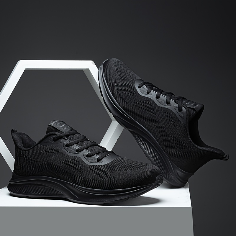 Men's Navy Blue Athletic Footwear - Breathable Running Shoes with EVA Sole, Lace-Up Design for Every Season
