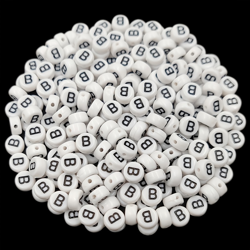 500pcs Circle Vowel Letter Beads 4x7mm Acrylic Alphabet Beads for Bracelets DIY Jewelry Making - A E I O U