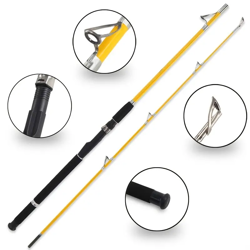 Spinning Rod 2 Sections Boat Fishing Pole Freshwater - Temu