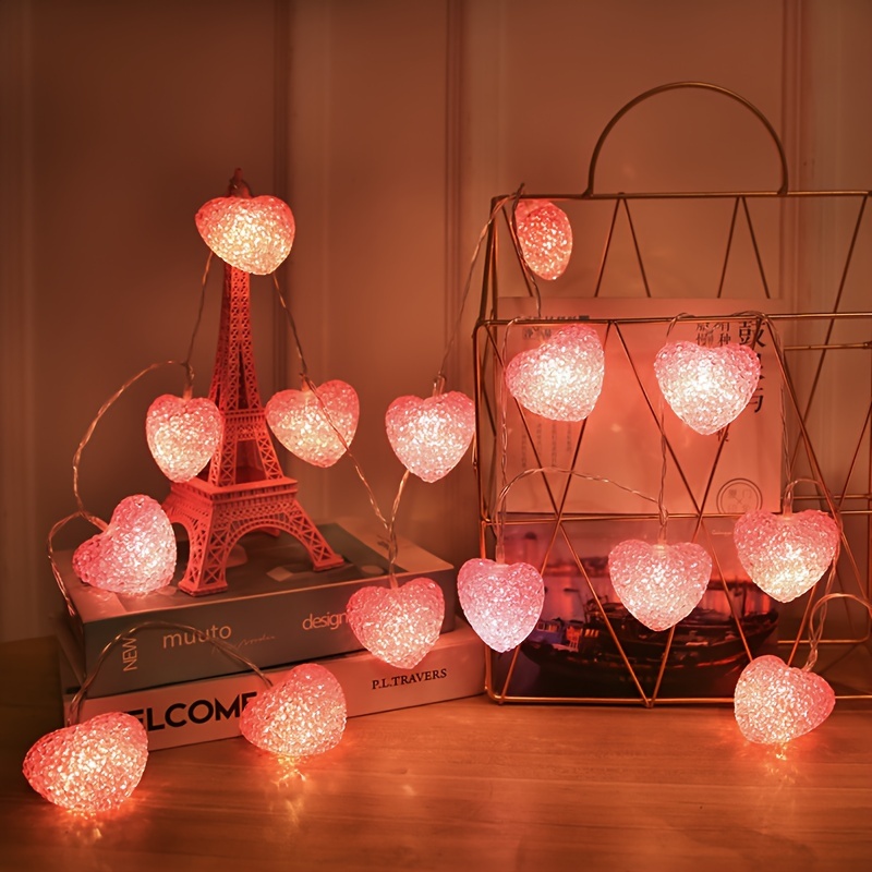 Lumières d'extérieur Rouge Amour Coeur Lanterne Saint-Valentin Guirlande  Lumineuse Petite Lanterne Love Lights