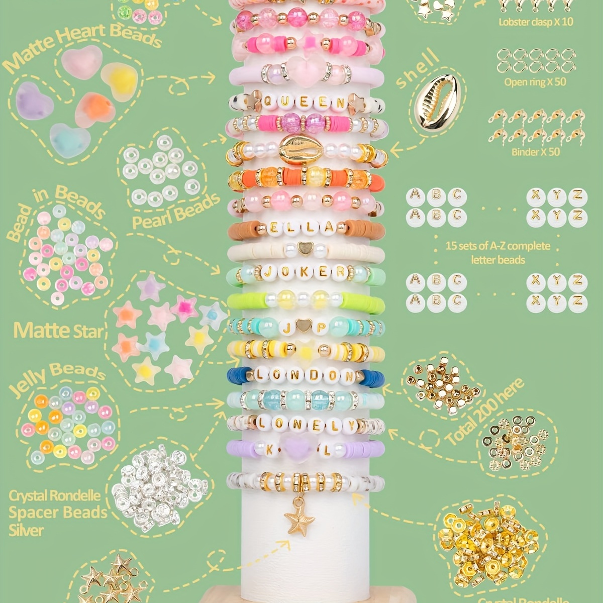 Bricolage Kit de perles Clay multicolores pour bracelets de fabrication de  vent de Bohème Bijoux Bracelet Accessoires cadeaux pour fille - Chine  Bijoux Accessoires et bijoux perles prix