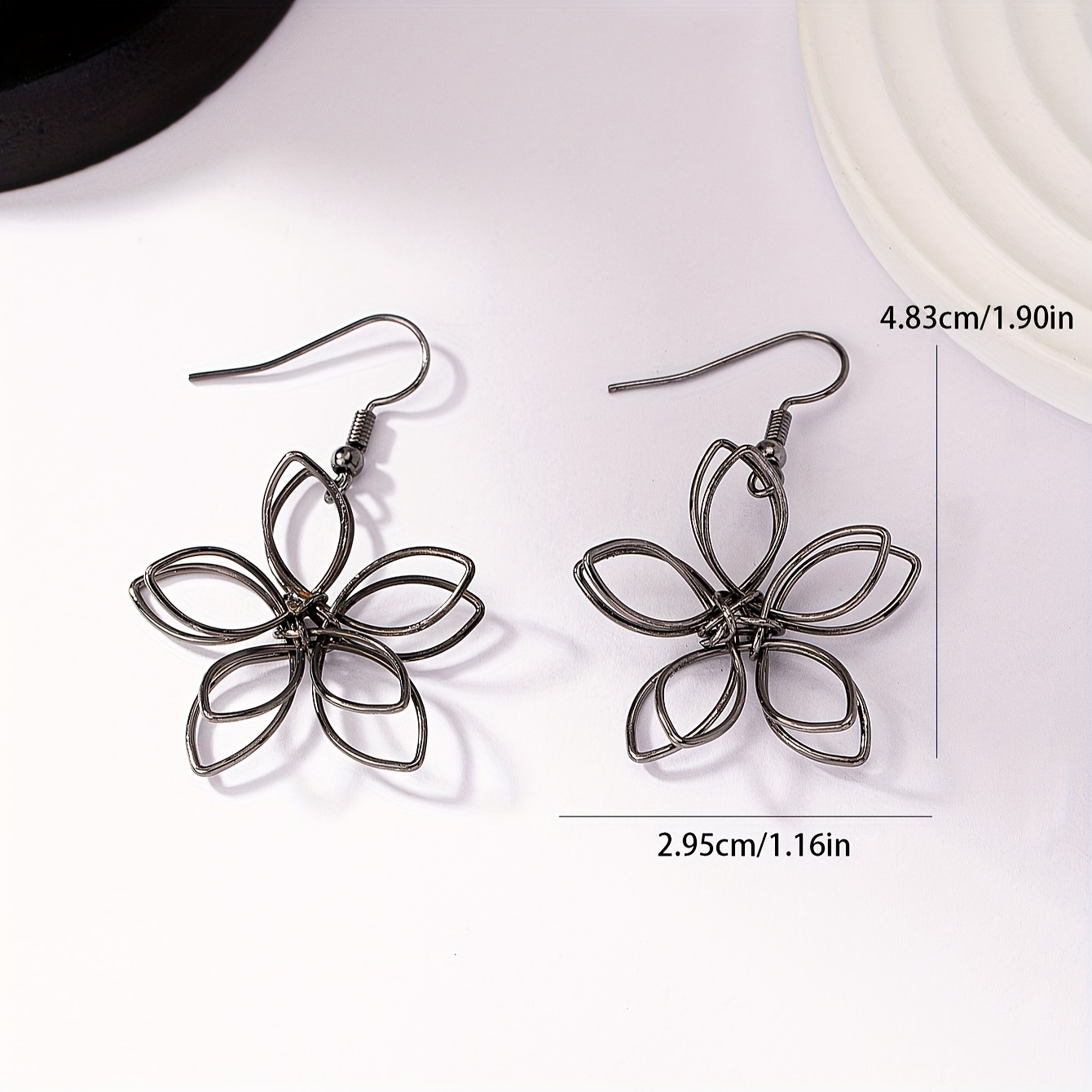 Flower Hollow Dangle Earrings Alloy Earrings