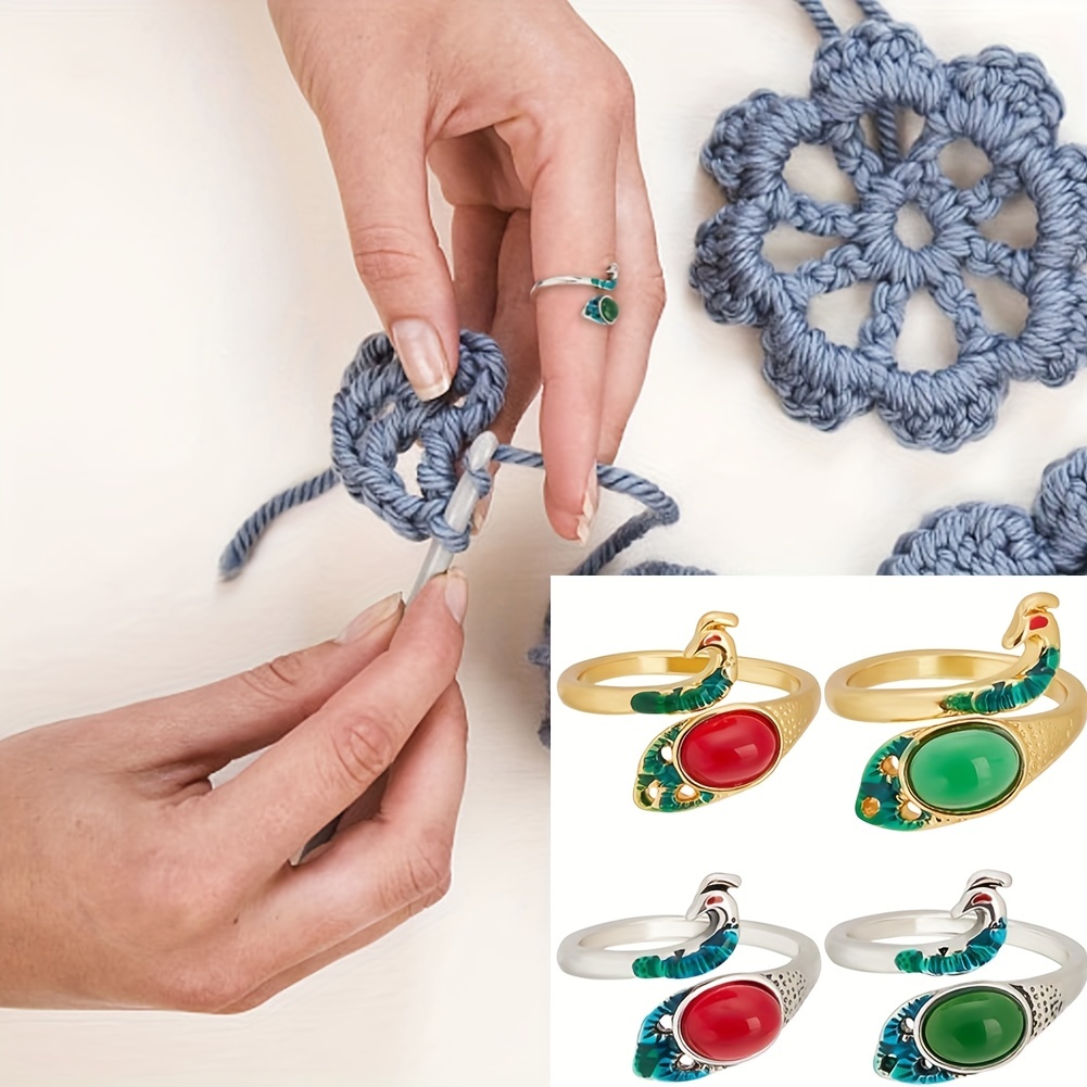 Adjustable Crochet Hook Ring Beginner Knitting Crochet Gift - Temu