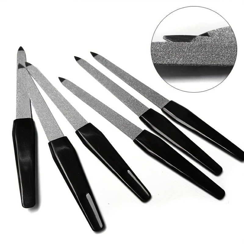 Double Sided Stainless Steel Nail File with Plastic Handle