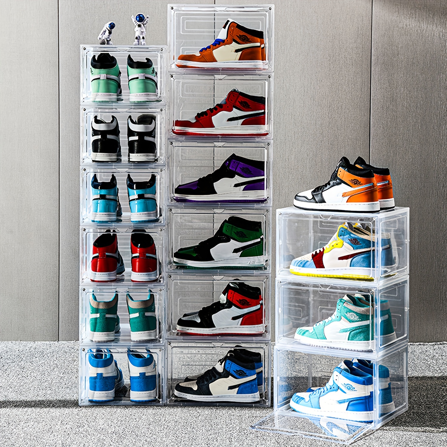 Transparent Shoe Organizer, Foldable Shoe Storage Box, Dustproof