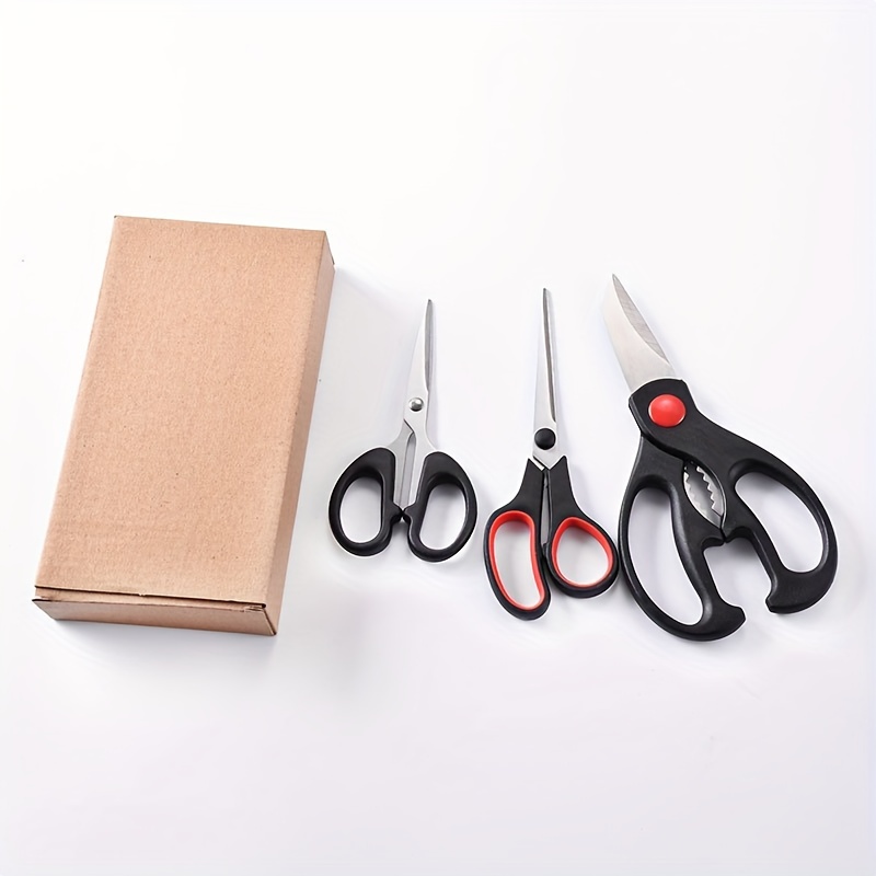 Kitchen Multi-functional Scissors Set Of Three, Stainless Steel, , Food Contact Safe, With Shears