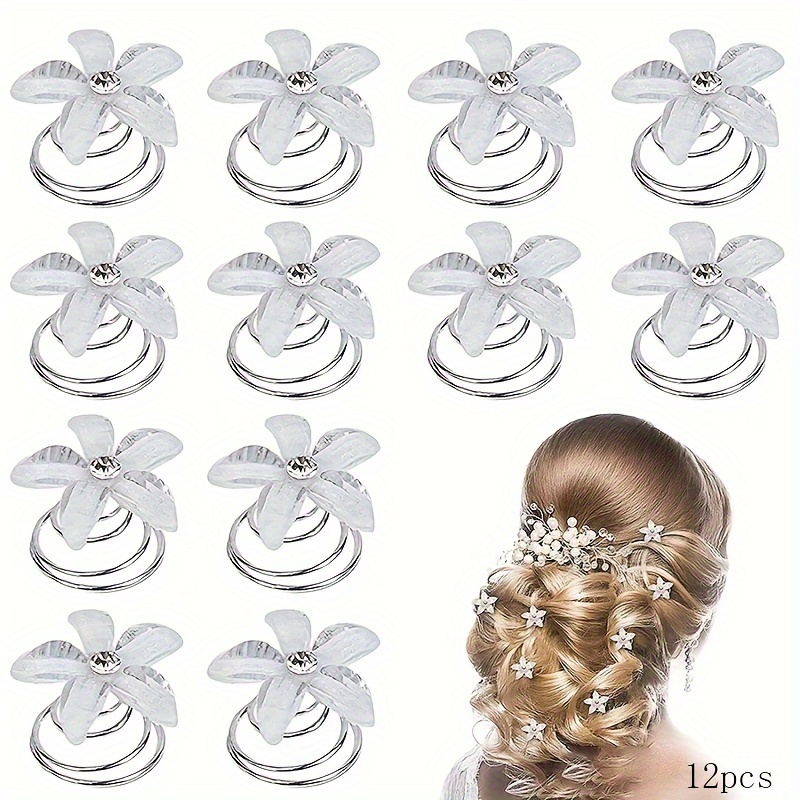 SPIRALI PER CAPELLI STRASS 12 PZ 