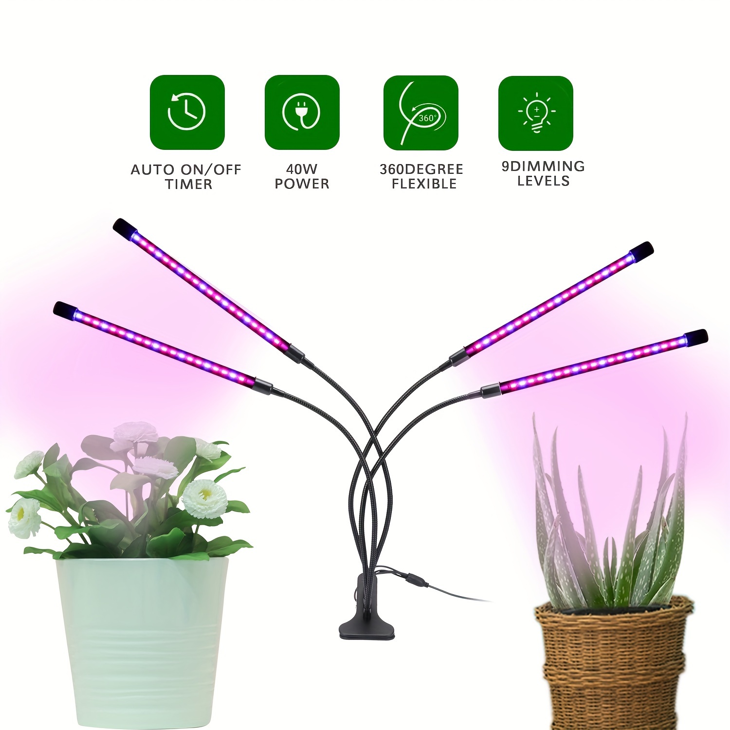 Lampe pour Plantes 15 W Lampe de Croissance LED pour Plantes d'intérieur  avec Spectre