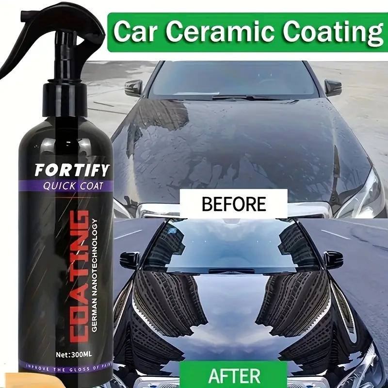 10.14oz Ceramic Coating Fortify Car Wax Polish Spray - Waterless Wash & Wax  Hydrophobic Top Coat Polish & Polymer Paint Sealant Detail Protection -  Automotive - Temu