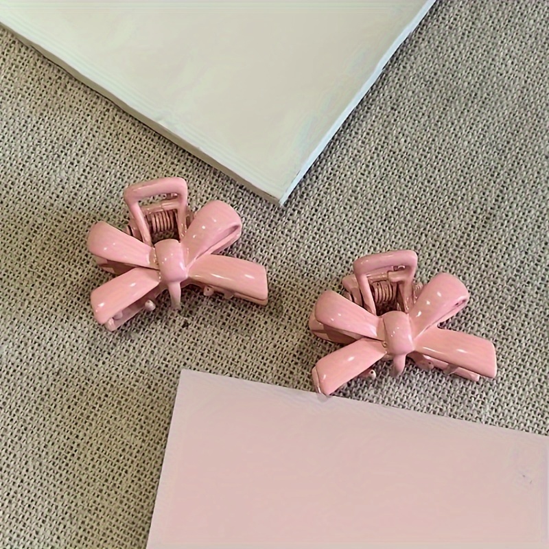 5pcs Korean Sweet Pink Ribbon Bow Hairpin Girls Women Y2K Hair Barrette  Mini Duckbill Clip Side Clip Headwear Hair Accessories