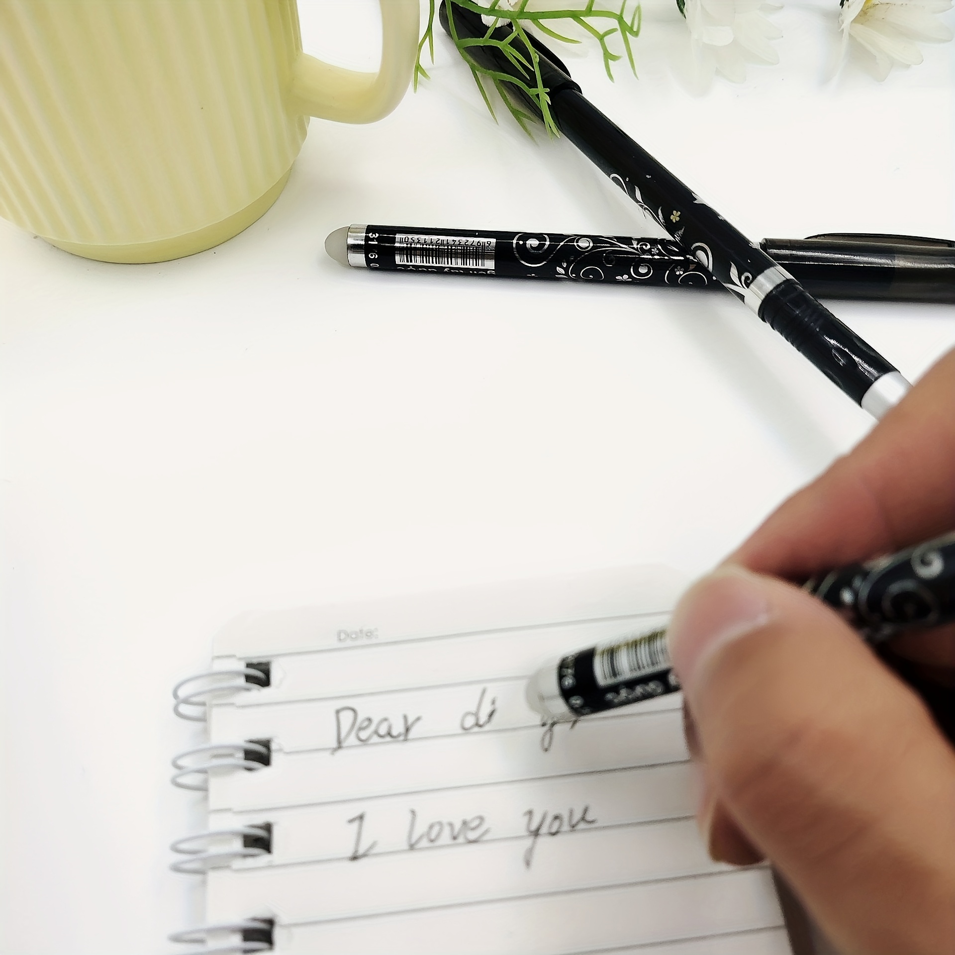 Erasable Gel Pens: Fine Point With Rubbing Head - Black & Blue