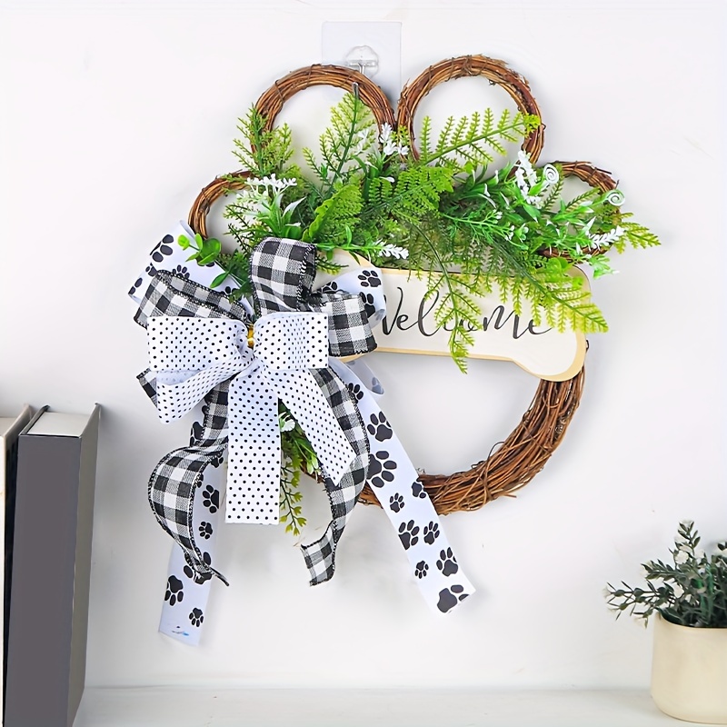 Simulation Flower Bow Eucalyptus Wreath Wooden Spring Wreath - Temu