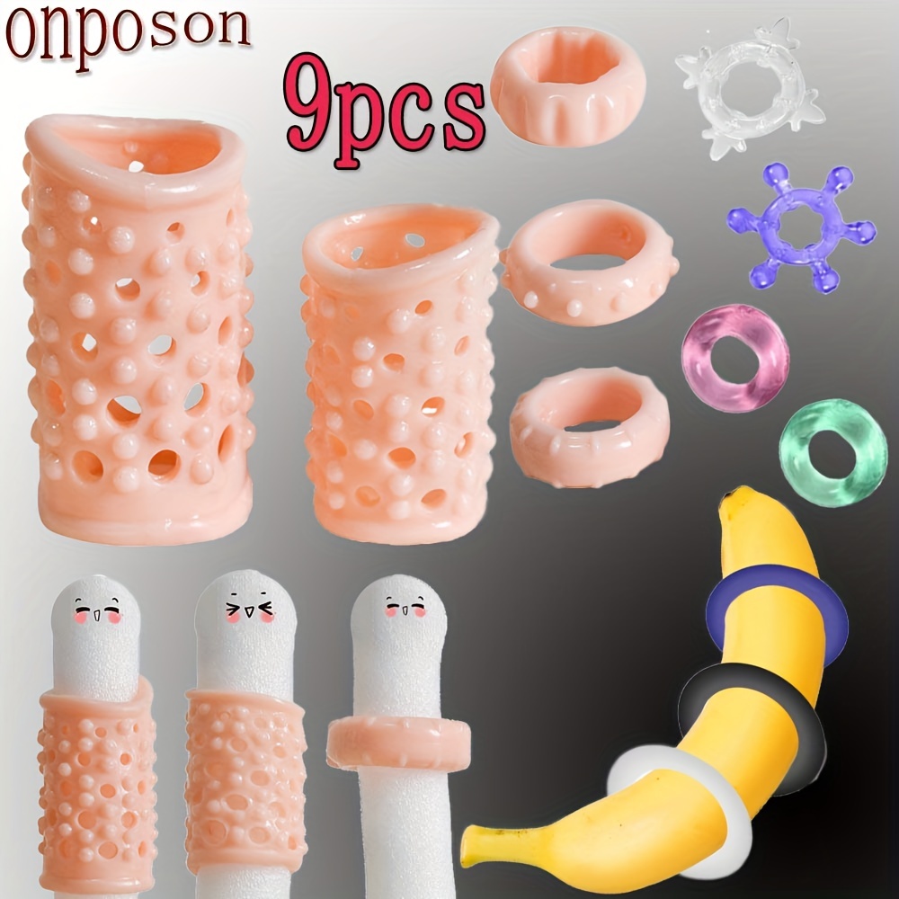 Soft Silicone Penis Sleeve Cock Ring Set Men's Sexy Cockring - Temu
