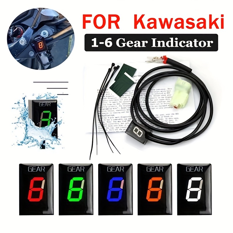 Schalthebel ECU Stecker - Motorrad Ganganzeige für Kawasaki 6 Gang  Digitalmanometer mit LED Anzeige : : Auto & Motorrad