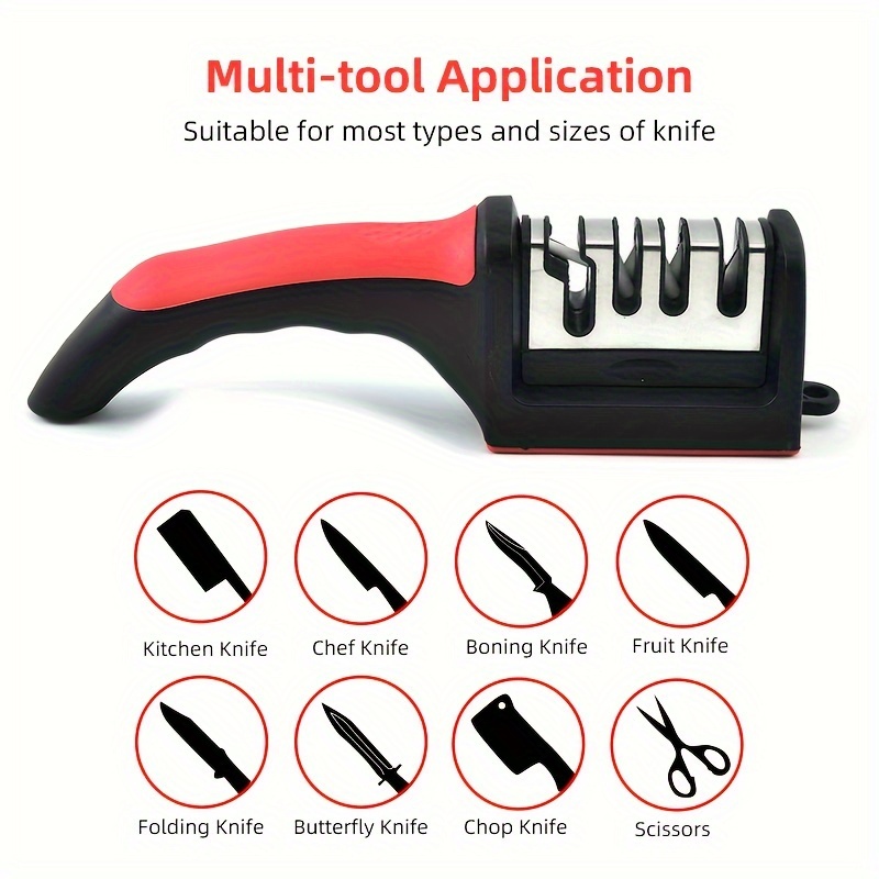Kitchen Knife Sharpener Kit With 4 Whetstones 360° Rotation - Temu