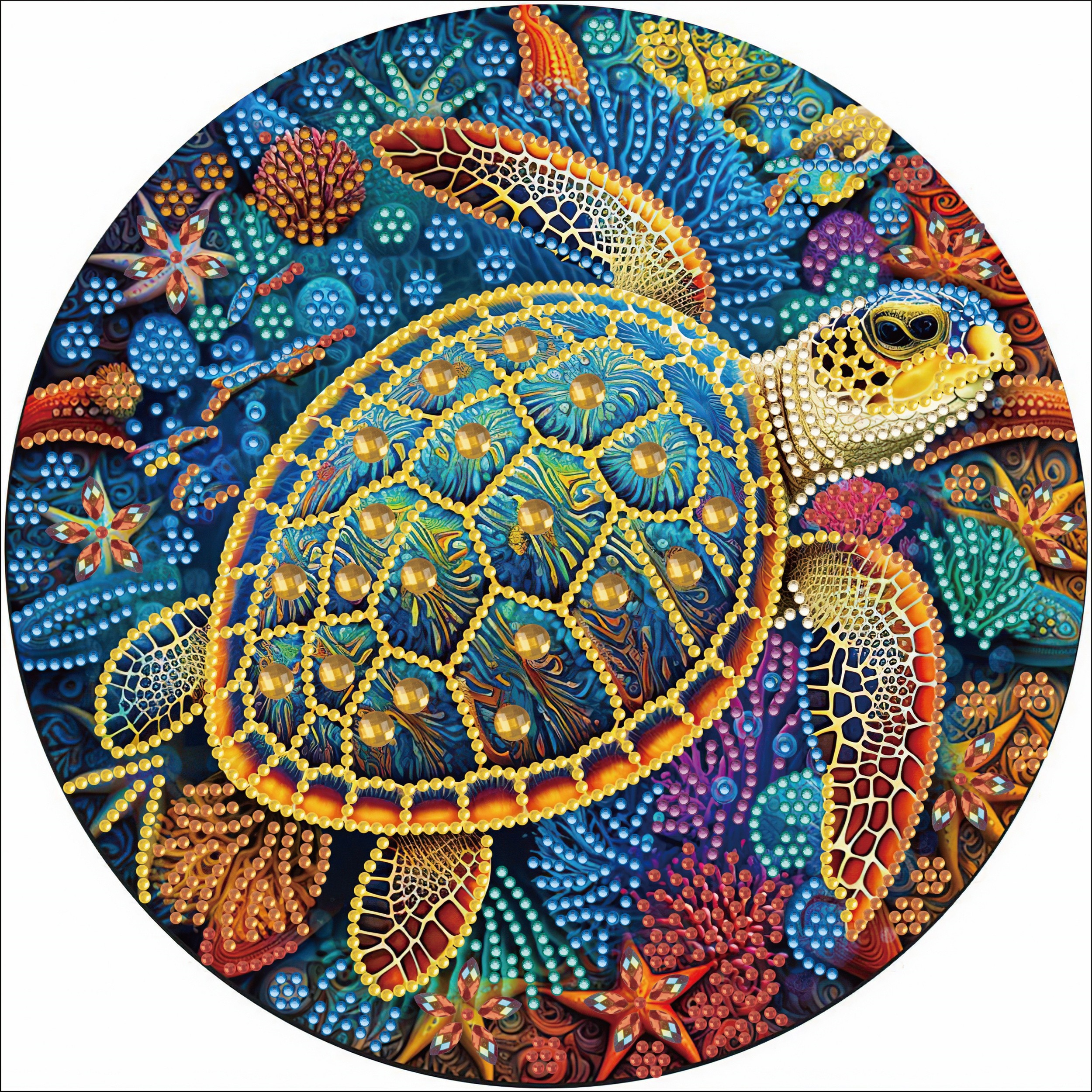 

1pc New Diy Diamond Art Painting Kit, Multi-colored Turtle Super Multi Shaped Diamond + Bright Diamond, Release Your Creativity Light Up Home Decor