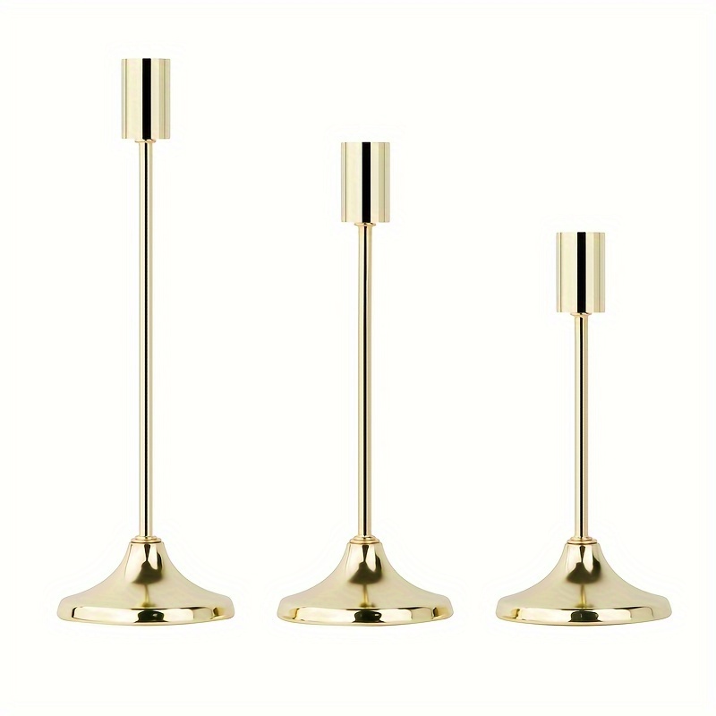 3pcs Set Taper Candlestick Holders Metal Candle Holders Table