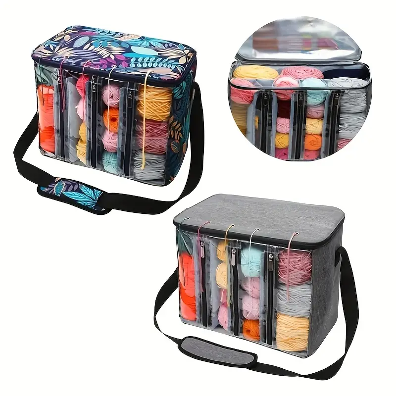 1 Portable Storage Bag For Knitting And Crocheting, Knitting, Crocheting  Yarn And Accessories Organizer, Craft Accessories Bag , valentine's day  weddi
