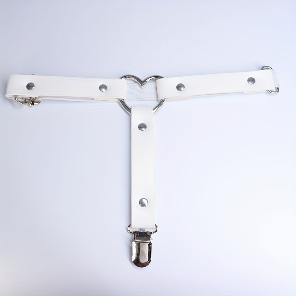 Women's Punk Rivet Leg Thigh Harness Belt PU Leather Solid Belt
