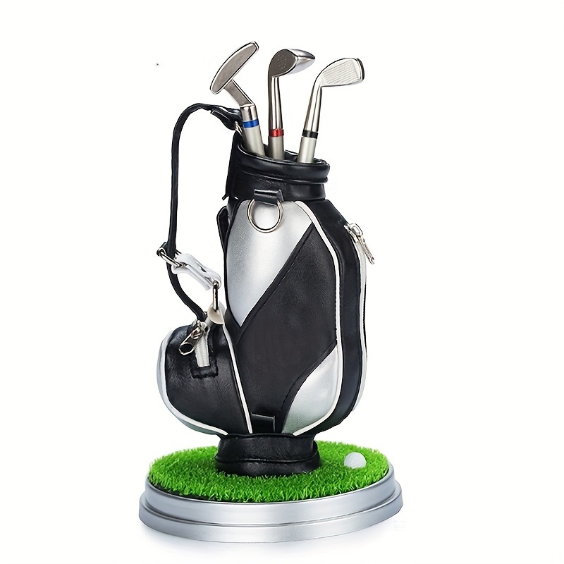 Hesxuno Golf Bag Pen Holder Creative Gift Office Decoration Modern Decoration Ballpoint Pen, Green