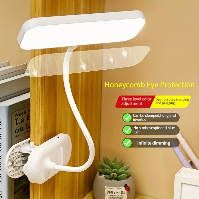 

Rechargeable Plug-in Bedroom Bedside Lamp Led Eye Protection Desk Lamp Flexible Gooseneck Desk Lamp, 3 Lighting Modes, 3 Brightness Levels, Dimmable Office Working School Study Reading Touch Desk Lamp