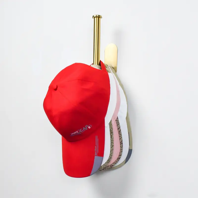 1pc stainless steel baseball cap hanger wall mounted hat organizer with punch free design details 2