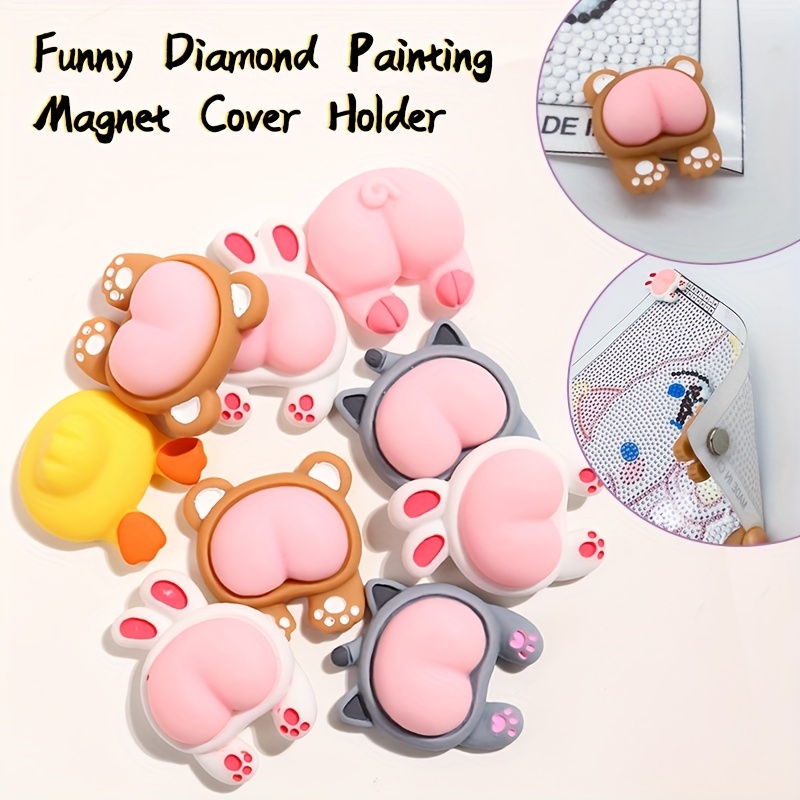 1Pc Cartoon Diamond Painting Magnet Cover Minders with Storage Box  Parchment Paper Cover Holder Cross Stitch