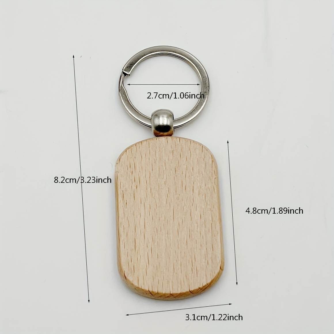 Etereauty Wood Key Keychain Chain Keyring Tags Pendant Blank
