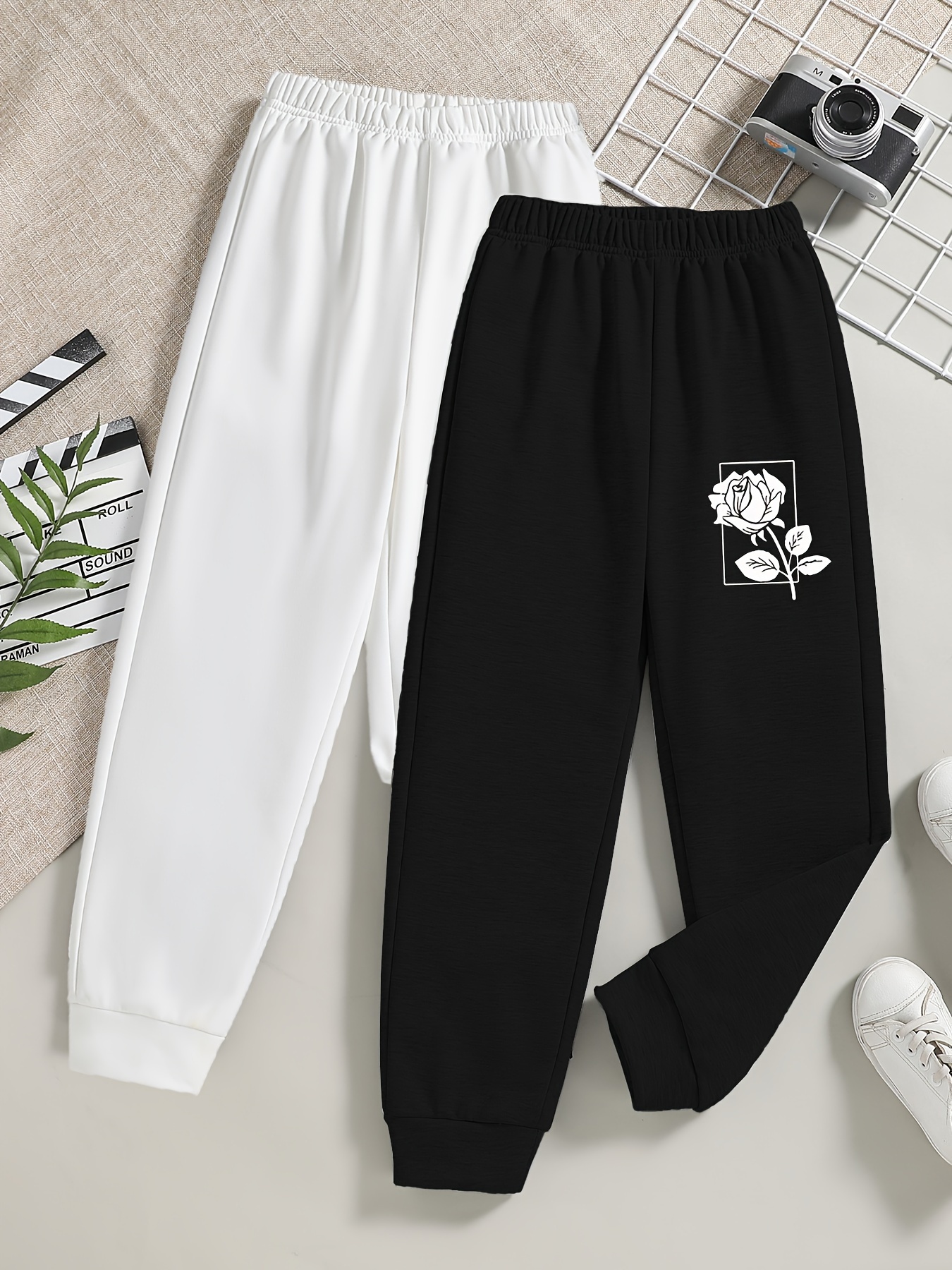 Joggers Con Estampado De Rosas Pantalones Deportivos - Temu