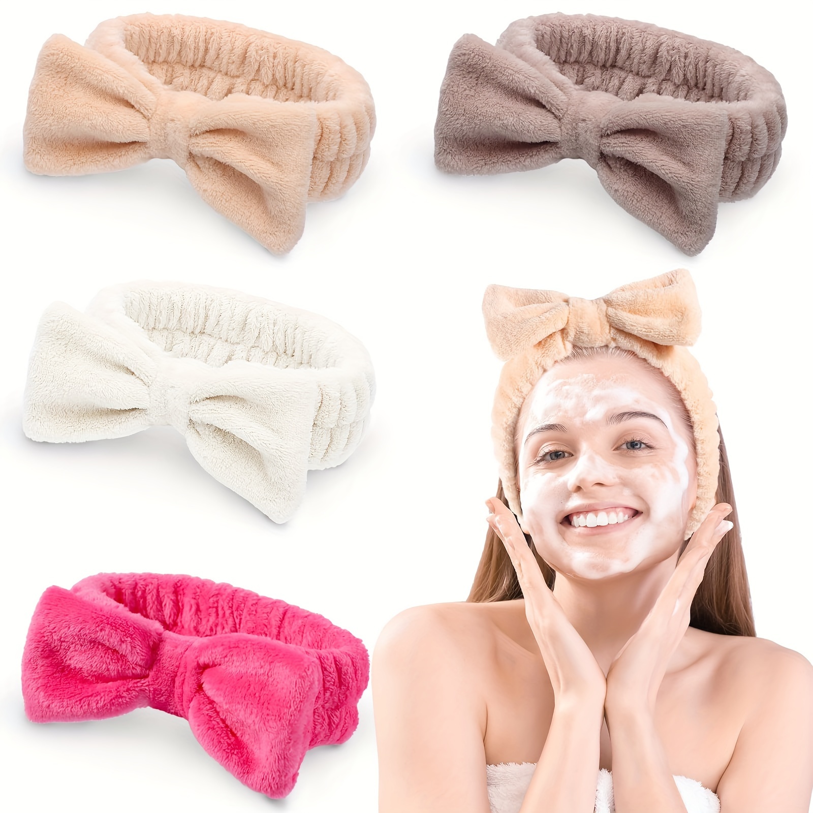Spa Wash Face Headband Bow Facial Makeup Hair Band Soft - Temu