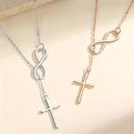 1pc Fashion Creative Cross And Lariat Necklace, Jewelry Gifts For Boys And Girls