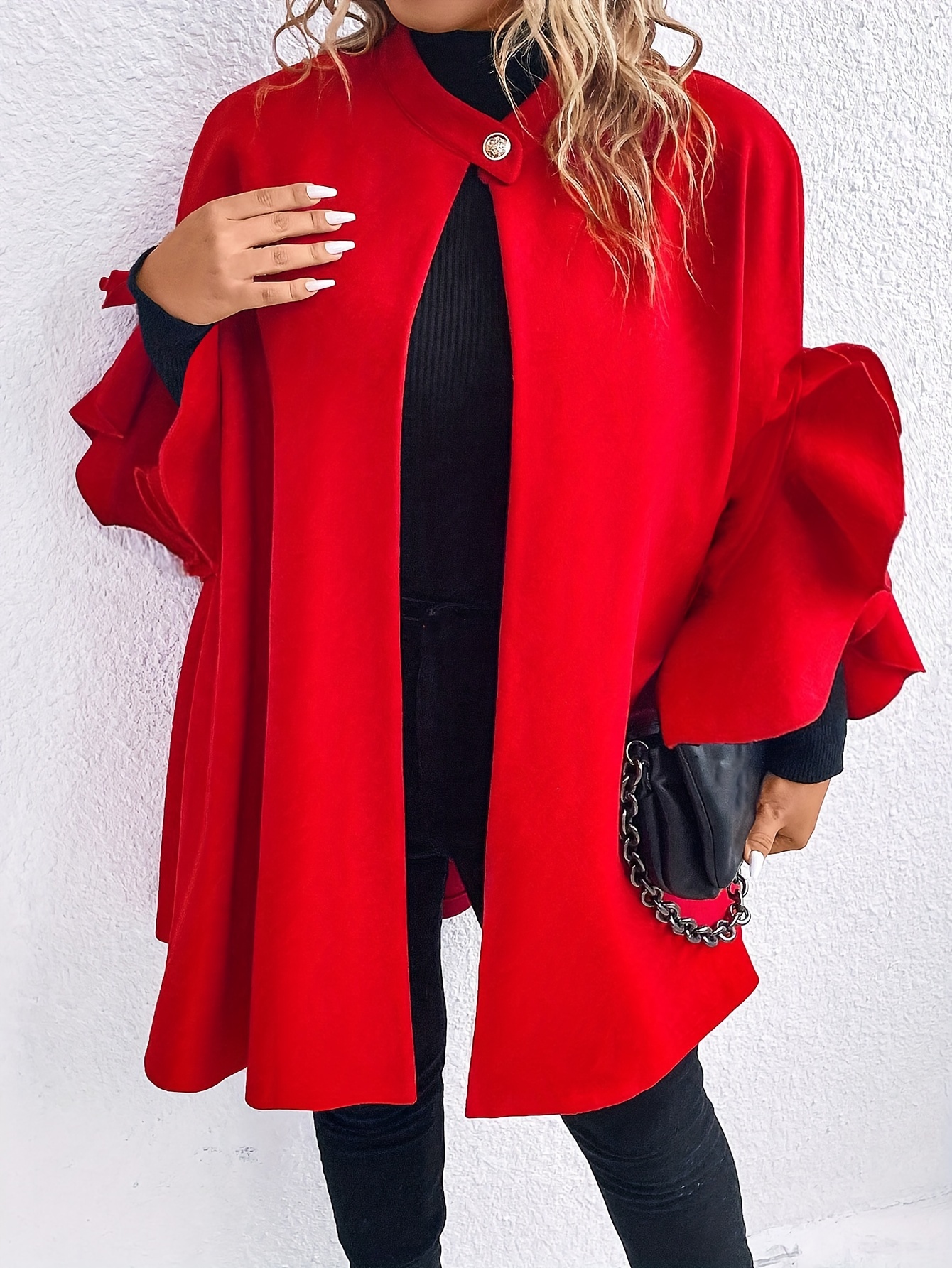 Plus size deals ruffle coat