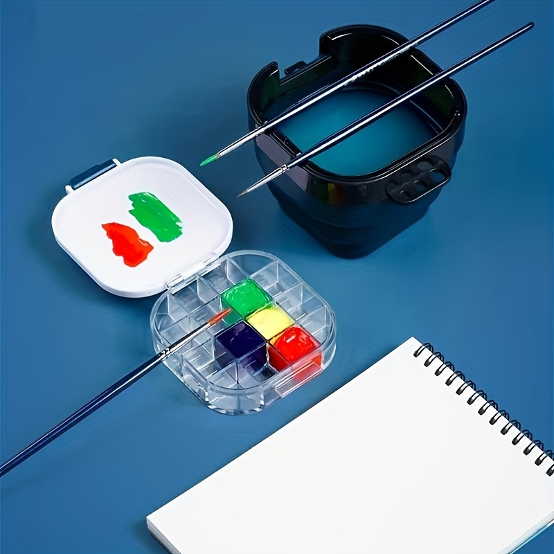 Mini Watercolor Sub-package Box And Folding Bucket Set, Art