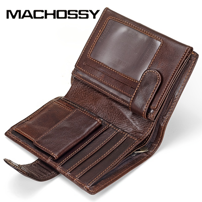 Vintage Men's Small Wallet Genuine Leather Short Purse Men Hasp