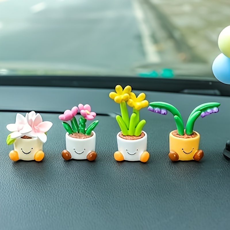Lot de 10 décorations de tableau de bord de voiture - Adorable cochon de  dessin animé - Décoration de console centrale de voiture créative pour