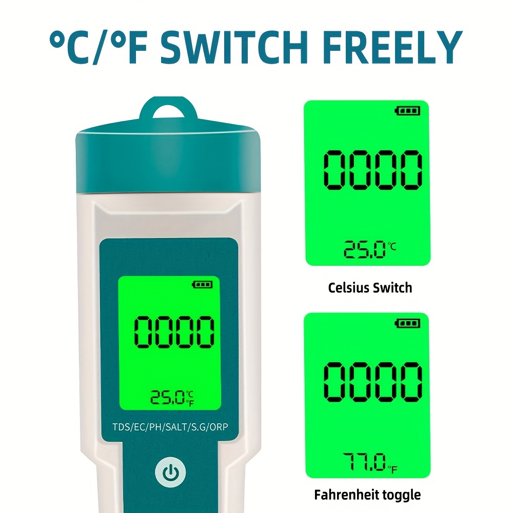 Digital Water Quality Tester WiFi PH EC TDS SALT SG Temp Meter