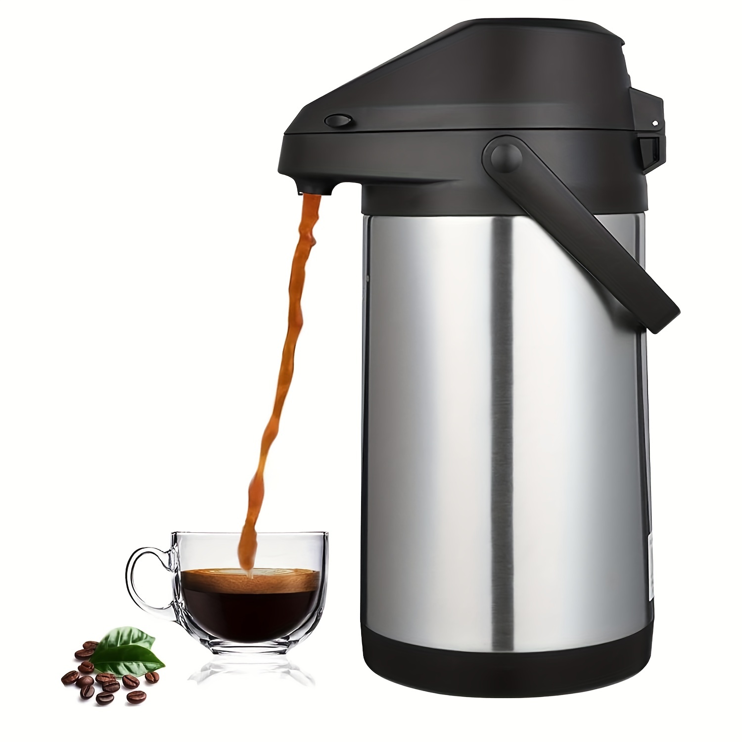 TrueCraftware 2.5 Liter/ 84 oz Stainless Steel Push Button Coffee Airpot  Glass Lined - Hot Beverage Coffee Chocolate Juice Tea Drinks Dispenser  Ideal for Large Crowds Perfect for Any Occasion - Yahoo Shopping