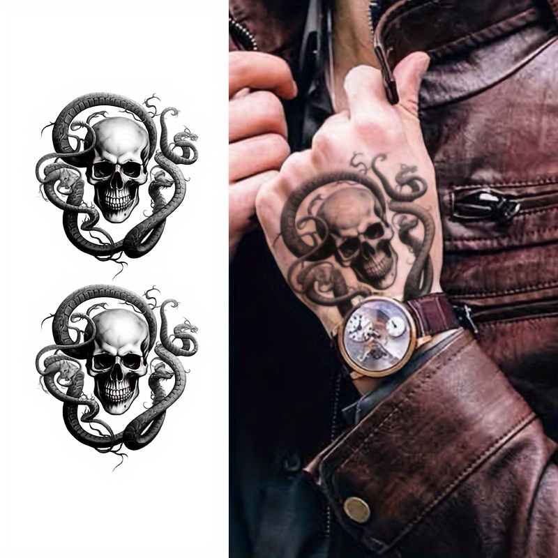 Tatuajes de discount craneos con reloj