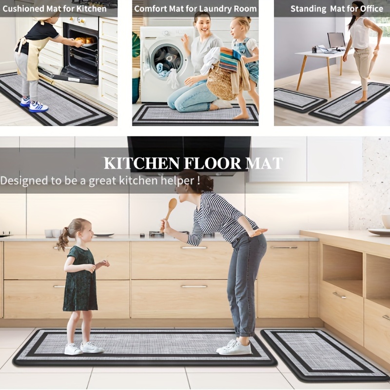 Anti-fatigue Non-slip Kitchen Floor Mat - Waterproof, Dirt-resistant,  Machine Washable, Perfect For Laundry, Bathroom, And Living Room - Enhance  Room Decor - Temu