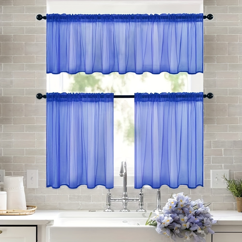 Emerson - Cortina de tela de lona para ventana de baño, paneles de gasa  transparente para ventanas pequeñas, baño, cocina, sala de estar y  dormitorio