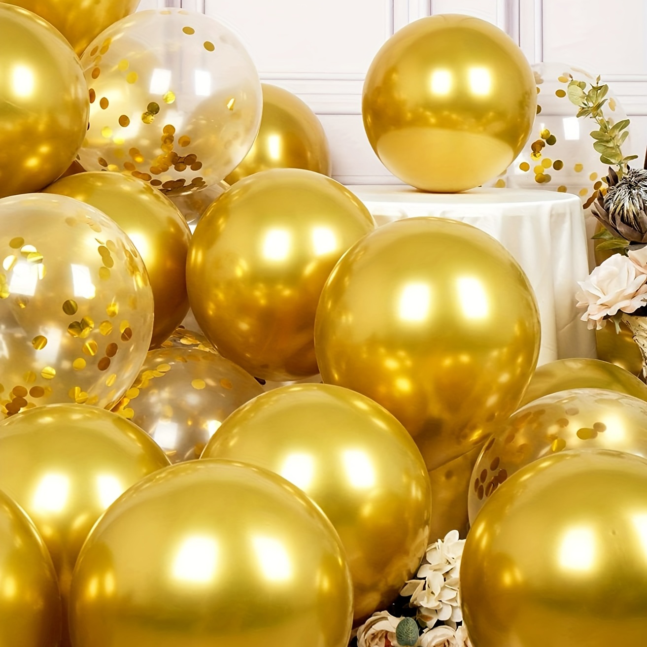 110 globos dorados de 1812105 pulgadas globos dorados cromados