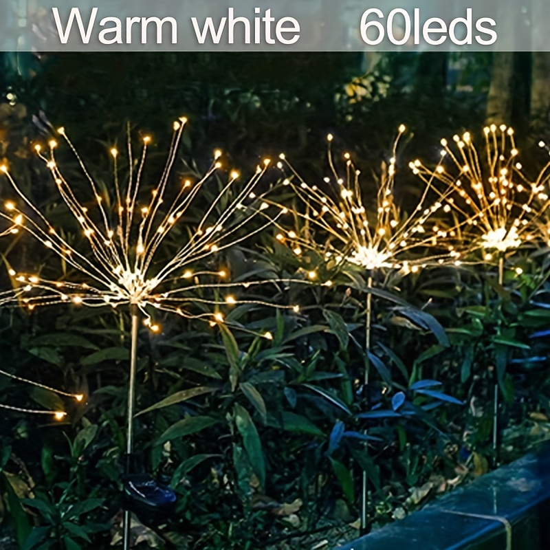 Solar Fairy Lights Waterproof Outdoor Firework Lights Leds - Temu Japan