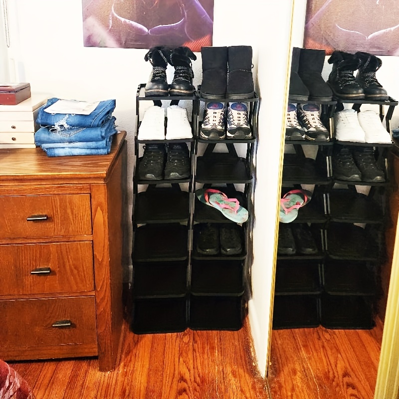 Double Row Shoe Rack Space Saving Foldable Shoe Rack For - Temu